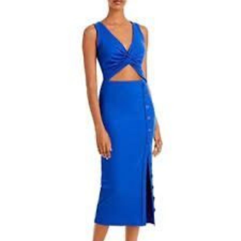 MSRP $108  NWOT Fore Ribbed Cut Out Midi Dress Royal Blue Size S | SAME DAY SHIP